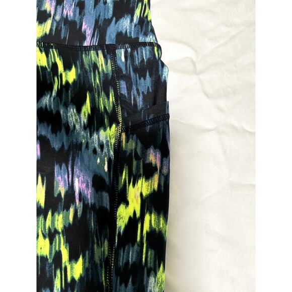 DKNY Womens High-Waist 7/8 Length Thight Pants Logo-Print Black Zest Logo Sz XS - Picture 6 of 8